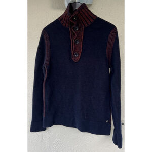 Boss Hugo Boss Mock Neck Virgin Wool Knit Sweater Women’s Size XL Luxury Prep